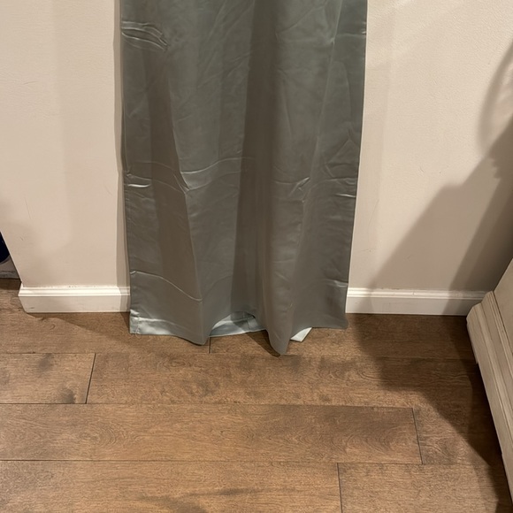 Free People Gia Green Satin Bodice Maxi Slinky Tie Back Slip Dress NWT size 2 - Picture 5 of 11